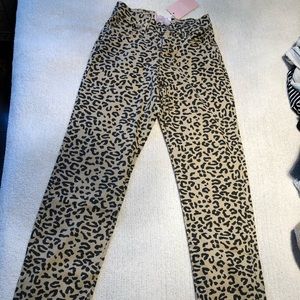 Leopard print denim